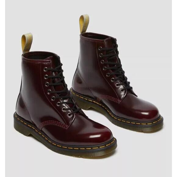 NIB DR. MARTENS Women's Vegan Leather 1460 Boots Cherry Red Oxford Boots - Picture 1 of 9